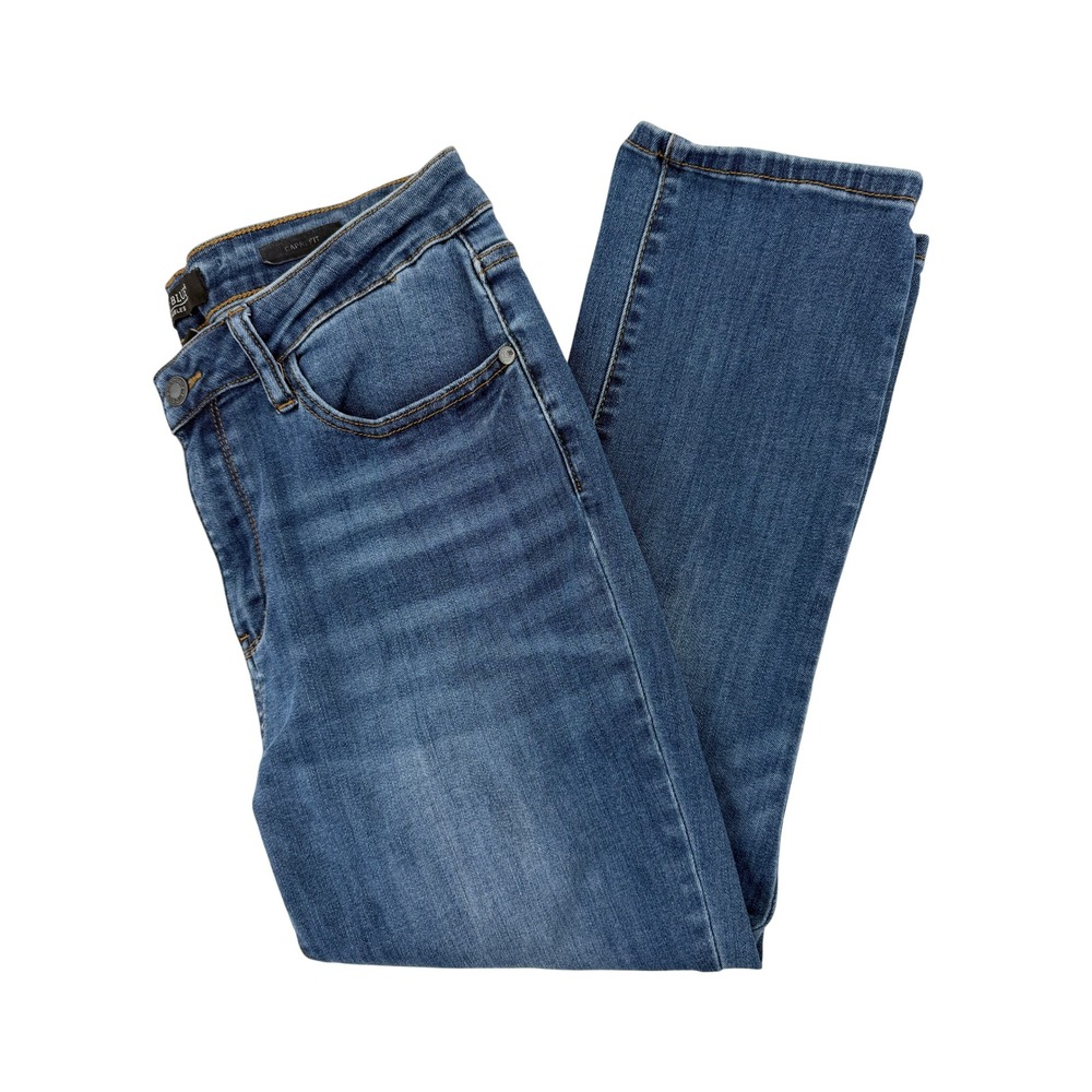 Judy Blue Capri Fit Jeans Blue Medium Dark Wash Stretch Size 32 JB82154-JS DK